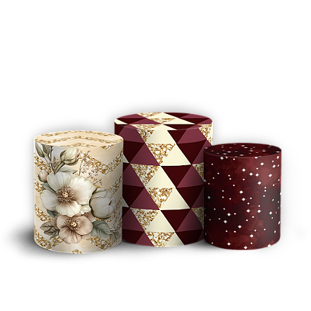 Capas Trio Cilindro Sublimado Vest Facil - Floral