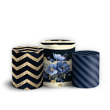 Capas Trio Cilindro Sublimado Vest Facil - Floral