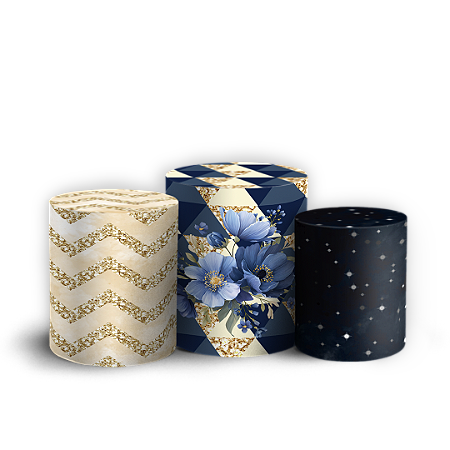 Capas Trio Cilindro Sublimado Vest Facil - Floral