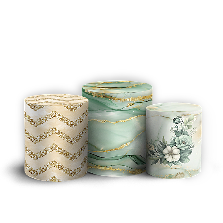 Capas Trio Cilindro Sublimado Vest Facil - Floral