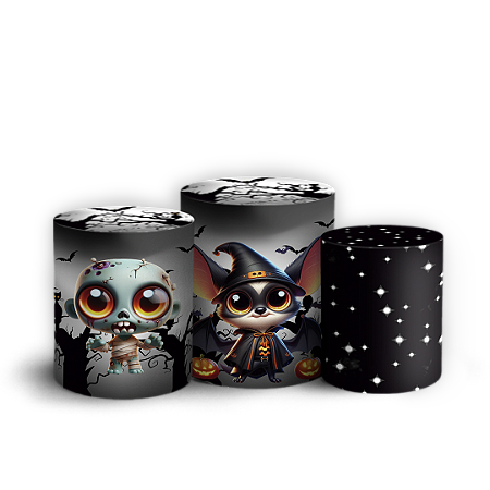 Capas Trio Cilindro Sublimado Vest Facil - Dia Das Bruxas Halloween