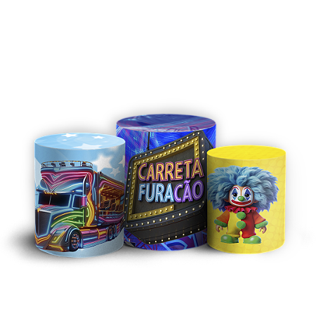 Capas Trio Cilindro Sublimado Vest Facil - Carreta Furacão