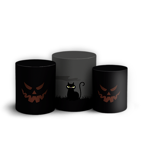 Capas Trio Cilindro Sublimado Vest Facil - Dia das Bruxas Halloween