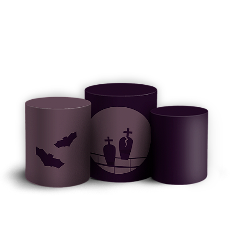 Capas Trio Cilindro Sublimado Vest Facil - Dia das Bruxas Halloween