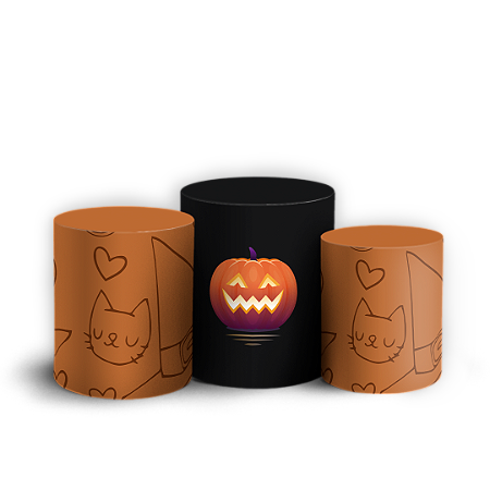 Capas Trio Cilindro Sublimado Vest Facil - Dia das Bruxas Halloween