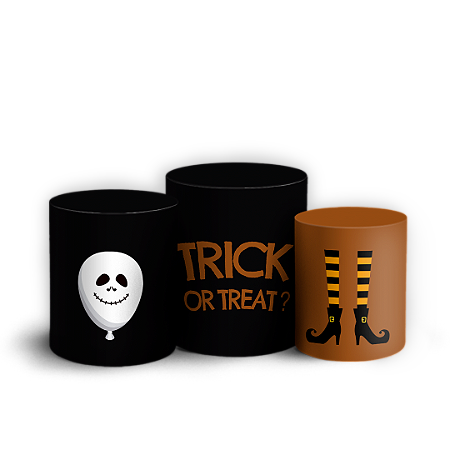 Capas Trio Cilindro Sublimado Vest Facil - Dia das Bruxas Halloween