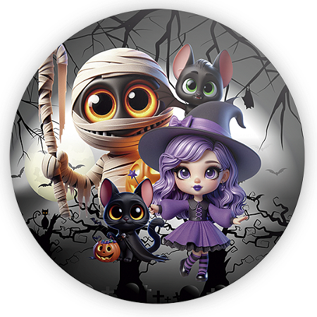 Capa Mini Painel Sublimado - Dia Das Bruxas Halloween