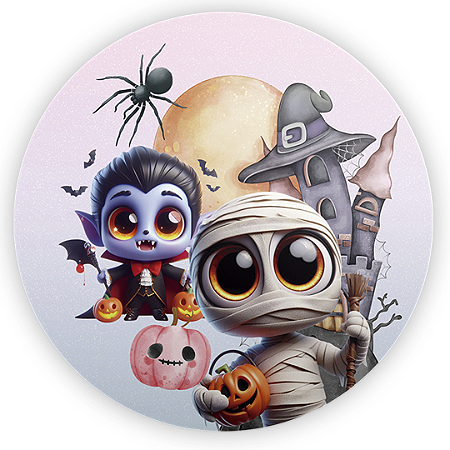 Capa Mini Painel Sublimado - Dia Das Bruxas Halloween