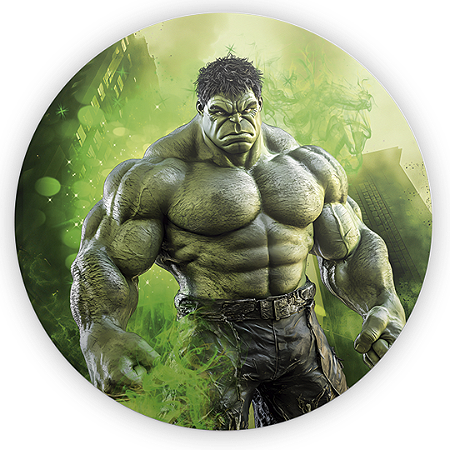 Capa Painel Redondo Sublimado - Hulk