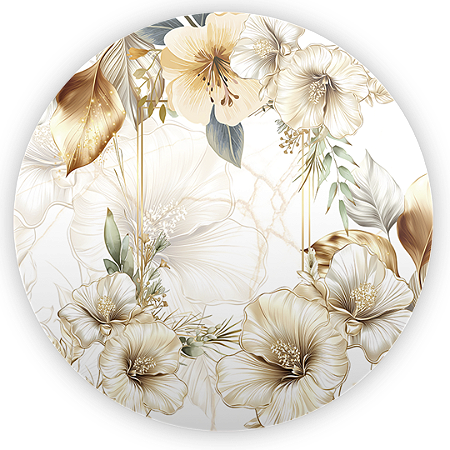 Capa Painel Redondo Sublimado - Floral