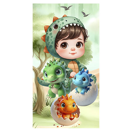 Capa Faixa Lateral Sublimado - Dinossauro Menino