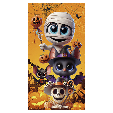 Capa Faixa Lateral Sublimado - Dia Das Bruxas Halloween