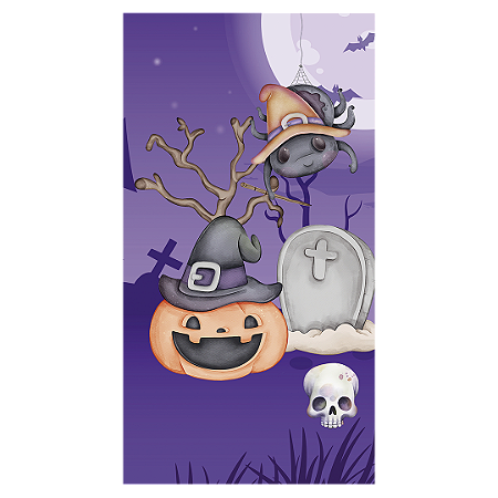 Capa Faixa Lateral Sublimado - Dia Das Bruxas Halloween