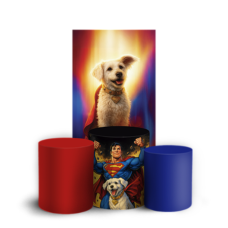 Capas Faixa Lateral e Trio Cilindro Sublimado Vest Facil - Superman