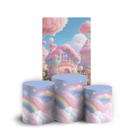 Capas Faixa Lateral e Trio Cilindro Sublimado Vest Facil - Labubu