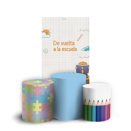 Capas Faixa Lateral e Trio Cilindro Sublimado Vest Facil - De Vuelta A La Escuela