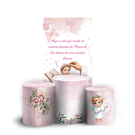 Capas Faixa Lateral e Trio Cilindro Sublimado Vest Facil - Batizado