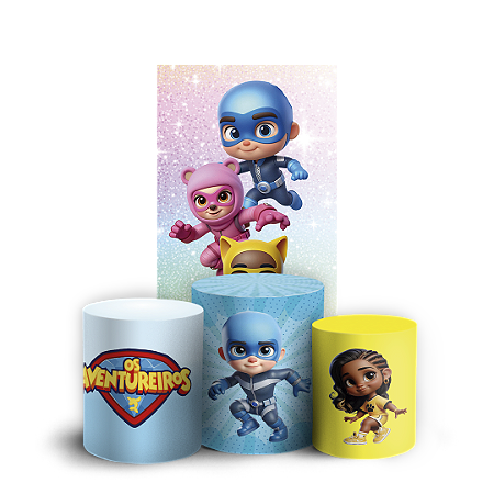 Capas Faixa Lateral e Trio Cilindro Sublimado Vest Facil - Os Aventureiros