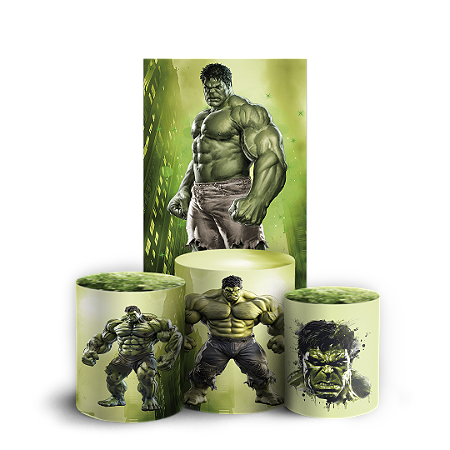 Capas Faixa Lateral e Trio Cilindro Sublimado Vest Facil - Hulk