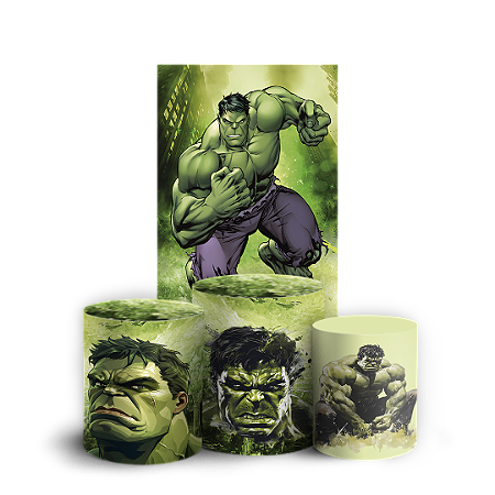 Capas Faixa Lateral e Trio Cilindro Sublimado Vest Facil - Hulk