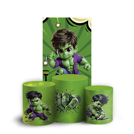 Capas Faixa Lateral e Trio Cilindro Sublimado Vest Facil - Hulk