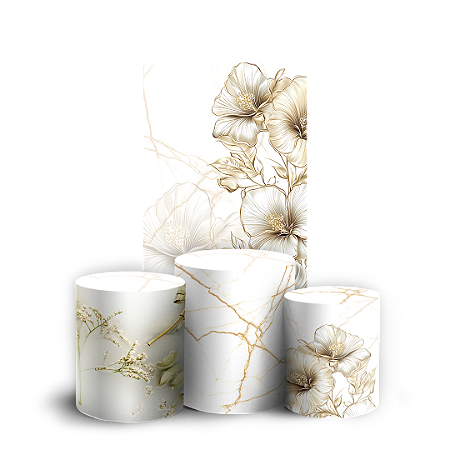 Capas Faixa Lateral e Trio Cilindro Sublimado Vest Facil - Floral