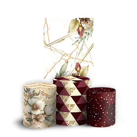 Capas Faixa Lateral e Trio Cilindro Sublimado Vest Facil - Floral