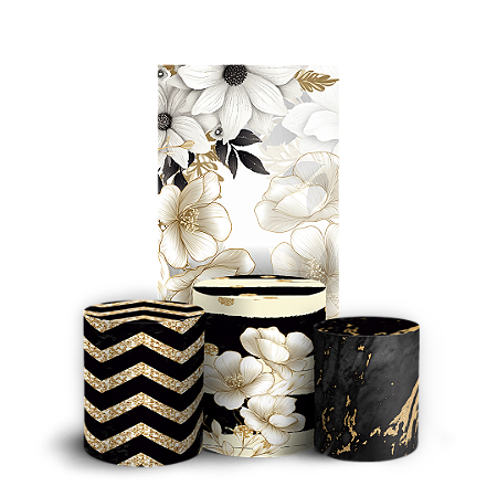 Capas Faixa Lateral e Trio Cilindro Sublimado Vest Facil - Floral