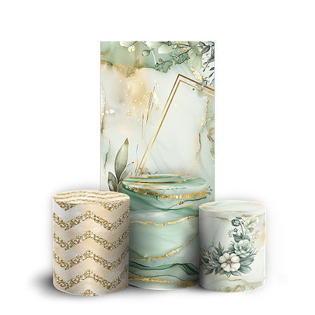 Capas Faixa Lateral e Trio Cilindro Sublimado Vest Facil - Floral