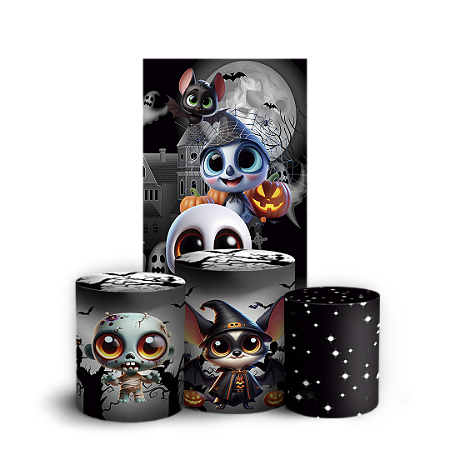 Capas Faixa Lateral e Trio Cilindro Sublimado Vest Facil - Dia Das Bruxas Halloween