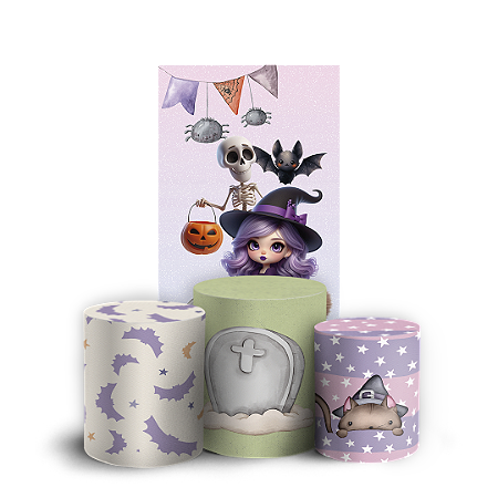 Capas Faixa Lateral e Trio Cilindro Sublimado Vest Facil - Dia Das Bruxas Halloween