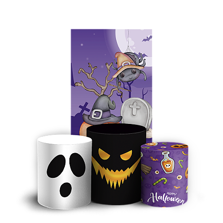 Capas Faixa Lateral e Trio Cilindro Sublimado Vest Facil - Dia Das Bruxas Halloween