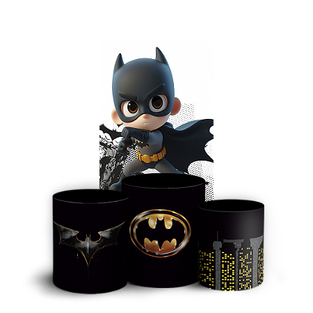 Capas Faixa Lateral e Trio Cilindro Sublimado Vest Facil - Batman