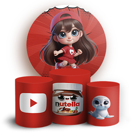 Capas Painel Redondo e Trio Cilindro Sublimado - Os Aventureiros