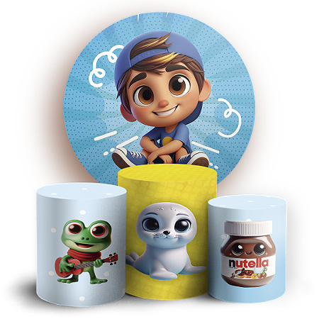 Capas Painel Redondo e Trio Cilindro Sublimado - Luccas Neto