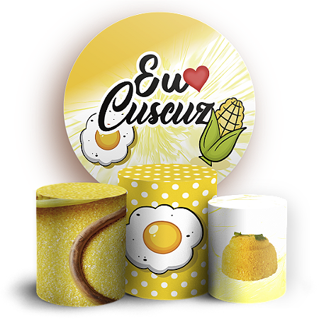 Capas Painel Redondo e Trio Cilindro Sublimado - Cuscuz