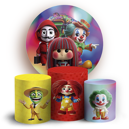 Capas Painel Redondo e Trio Cilindro Sublimado - Carreta Furacão