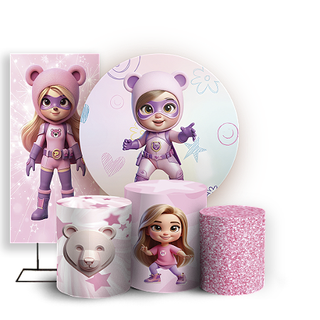 Capas Painel Redondo Trio Cilindro e Faixa Lateral Sublimado - Os Aventureiros