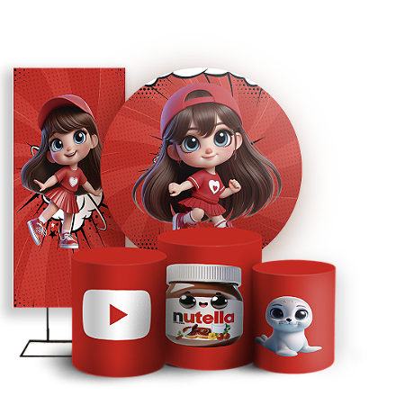 Capas Painel Redondo Trio Cilindro e Faixa Lateral Sublimado - Os Aventureiros