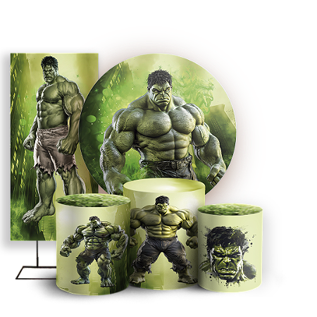 Capas Painel Redondo Trio Cilindro e Faixa Lateral Sublimado - Hulk