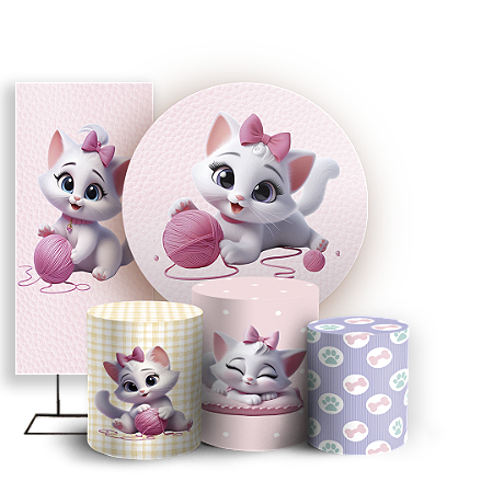 Capas Painel Redondo Trio Cilindro e Faixa Lateral Sublimado - Gata Marie