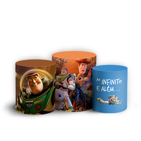Capas Trio Cilindro Sublimado Vest Facil - Toy Story