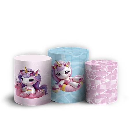 Capas Trio Cilindro Sublimado Vest Facil - Unicórnio