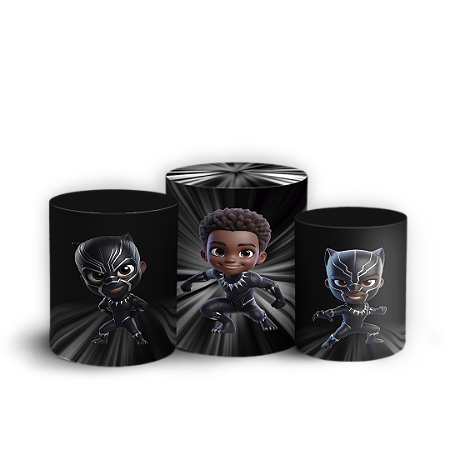 Capas Trio Cilindro Sublimado Vest Facil - Pantera Negra