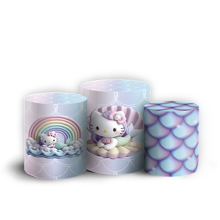 Capas Trio Cilindro Sublimado Vest Facil - Hello Kitty