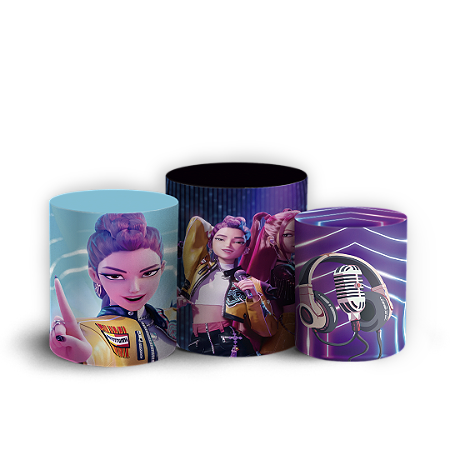 Capas Trio Cilindro Sublimado Vest Facil - Guerreiras do K-Pop