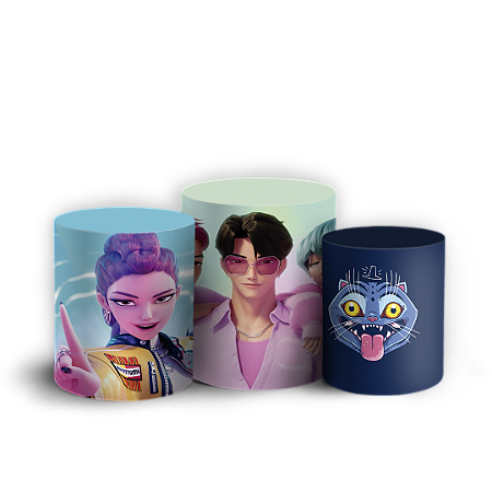 Capas Trio Cilindro Sublimado Vest Facil - Guerreiras do K-Pop