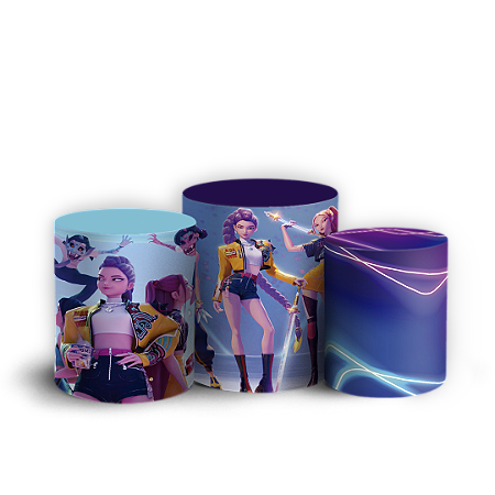 Capas Trio Cilindro Sublimado Vest Facil - Guerreiras do K-Pop