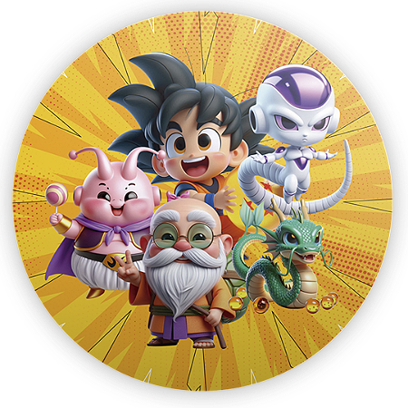 Capa Painel Redondo Sublimado - Dragon Ball
