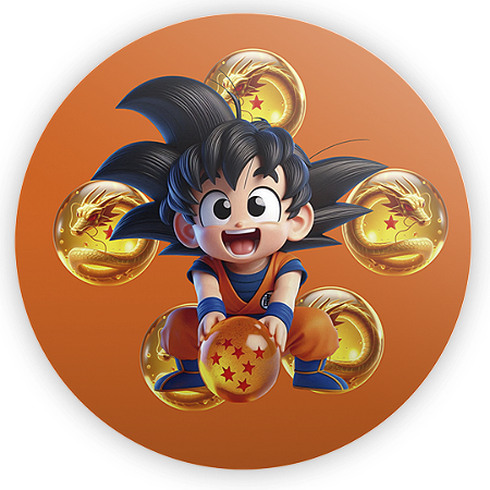 Capa Painel Redondo Sublimado - Dragon Ball
